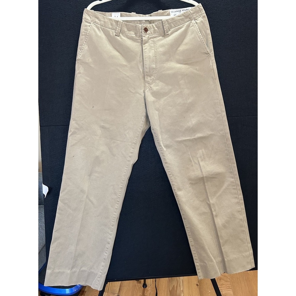 Selvage Khaki By Lincs Dc Pants Men's 34 Tan/beige Cotton Straight Leg Zip Fly